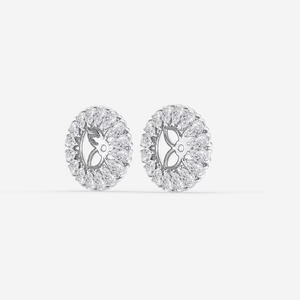 Elegantes pendientes tipo chaqueta con halo de diamantes de laboratorio en forma de pera de 1 7/8 quilates con brillo brillante, realzadores de joyería de lujo ético para mujer - Product Image 4