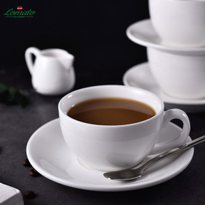 Bán buôn 90ml gốm Tea Cup Set với ý <span class=keywords><strong>Espresso</strong></span> Cup Trắng cốc cà phê cho nhà hàng & khách sạn nhà máy Chứng Khoán OEM/ODM Logo - Product Image 2