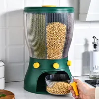 Recipiente multifuncional vedado para cozinha, recipiente rotativo para armazenamento de grãos, arroz, contêiner transparente
