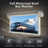 Écran LCD de plafond HD 18,5 pouces en gros, TV USB HDMI 2 vidéo, pliable, rabattable, moniteur de toit 12V pour voiture, fourgonnette, bus