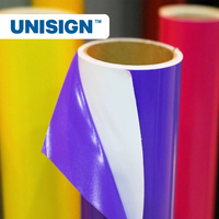 Unisign Autocollants en vinyle de couleur brillante et mate pour la publicité 12 ''Rouleau de vinyle auto-adhésif pour traceur de découpe