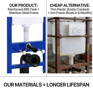 Système de support de réservoir mural dissimulé en céramique noire avec siège à fermeture douce pour cuvette allongée. - Product Image 3