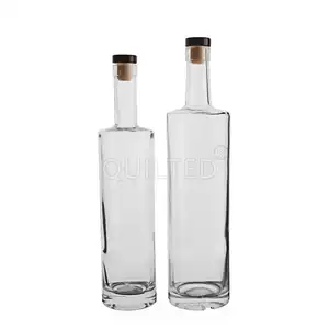 Großhandel Hochwertige benutzer definierte Whisky Glasflasche Kork 500 ml 750 1000 Schnaps leere Glasflasche für Whisky