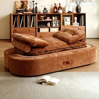 Sofá de Tela Comprimida al Vacío, Estilo Vintage, para Sala de Estar, Uso Doméstico, Modular, de Una Plaza, Plegable, de Doble Uso, Desmontable, Lavable, Sofá Cama