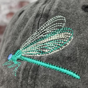 Casquette de baseball brodée Hepandy Dragonfly, sportive, 100% coton, noire lavée, réglable, snapback, unisexe, cadeau - Product Image 3