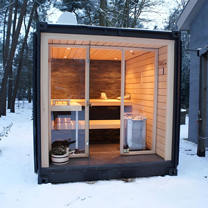 Chambres en bois traditionnelles de sauna de maison avec le sauna extérieur de jardin d'eam sec et la pièce d'eam - Product Image 4