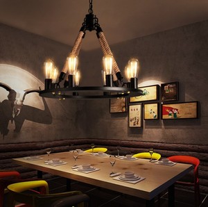 estilo personalidad bar <span class=keywords><strong>restaurante</strong></span> tienda de ropa americana creativo loft hierro arte <span class=keywords><strong>cuerda</strong></span> de cáñamo de <span class=keywords><strong>la</strong></span> lámpara - Product Image 4