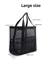 Sac fourre-tout en maille transparente personnalisé avec logo, grande capacité, pour voyage, vente en gros d'usine, idéal pour le maquillage
