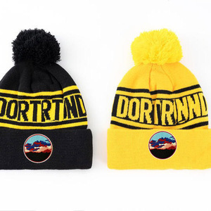 Designer Knitted <strong>Pom</strong> <strong>Pom</strong> Sport Bobble Hats Winter Knit Toque Custom <strong>Beanie</strong> With Embroidered logo - Product Image 4