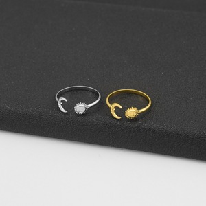 Best Sales Minimalist Niche Design Stainless Steel Moon Sun <b>Ring</b> Fashionable Unisex's <b>Adjustable</b> <b>Rings</b> Fashion Jewelry Wholesale - Product Image 3