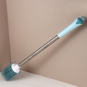 Brosse de toilette en silicone écologique avec manche en acier pour le nettoyage ménager, articles à moins d'un dollar - Product Image 2