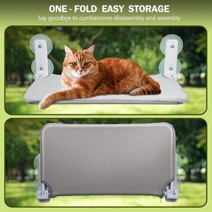 Hamac pour chat pliable moderne et confortable en tissu Oxford rectangulaire avec double ventouse, pour fenêtre, soleil, escalier, cage pour animaux de compagnie, balcon - Product Image 6