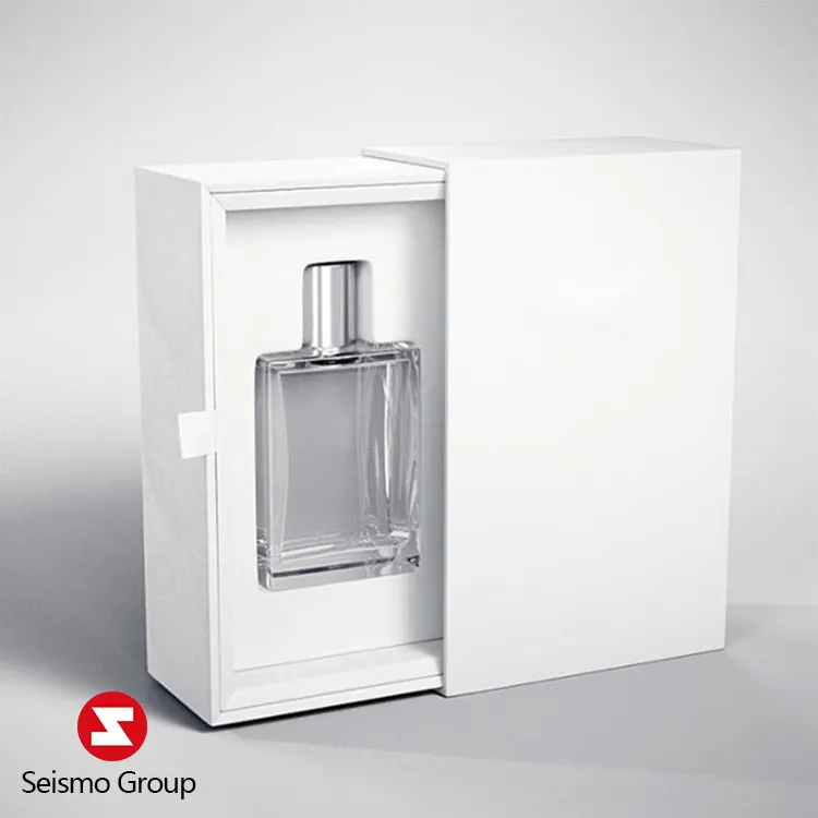 Embalagem de papel personalizada, embalagem de papel de deslizar para fora gaveta arábia 50 100 ml perfume garrafa de vidro skincare caixa de presente design com impressão de logotipo