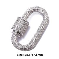 Pendentif décoratif ovale en zircone plaqué cuivre avec fermoir à vis pour vêtements, sacs, porte-clés, breloques de téléphone, bijoux, colliers et bracelets
