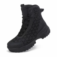 Bottes tactiques pour hommes, lacets Oxford, mi-mollet, légères, imperméables, entièrement noires, chaussures de randonnée en montagne pour l'extérieur