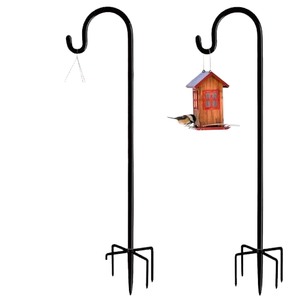 76 Inch Cao 7 Ngạnh Cơ Sở Có Thể Điều Chỉnh Shepherd Móc Chim Trung Chuyển Cực Cho Treo Chim Ăn, Nhà Máy Giỏ - Product Image 1