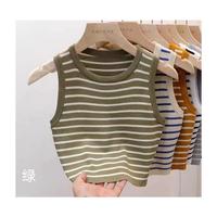 Camiseta deportiva a rayas de verano, tendencia en ventas, para mujer.