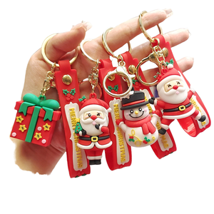 Phim Hoạt Hình 3D <span class=keywords><strong>PVC</strong></span> Giáng Sinh Móc Khóa Santa Cây Claus Snowman Cao Su Móc Chìa Khóa Nhựa Trang Trí Mặt Dây Chuyền Quà Tặng Cho Kỳ Nghỉ - Product Image 4