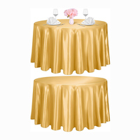 Nappe ronde en satin argenté de 120 pouces, nappe de table de qualité supérieure, brillante et soyeuse, tissu lisse, pour mariage, fête, banquet