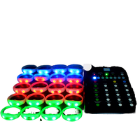 Bracelets LED télécommandés FineGreen FG-CR-01 pour grands concerts - Fêtes d'Halloween - Matériel ABS+SILICONE - Design portable - 1-5mW