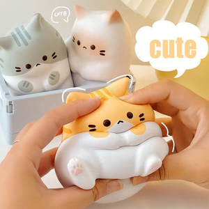 ของเล่นบีบคลายเครียดรูปแมวน่ารัก วัสดุ PU บีบแล้วคืนตัวช้า ของตกแต่งโต๊ะลายการ์ตูน บรรเทาความเครียด - Product Image 2