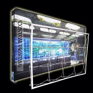Premium Quality Lightweight Portable Pop up 10X20 Rectangle Aluminum Wall with Led Light Strip and Vibrant Graphics - Product Image 1