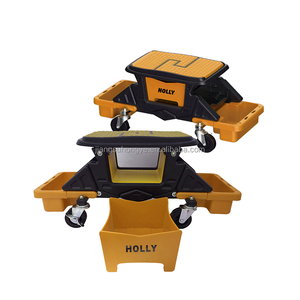 Tabouret de mécanique roulant Chaise de travail de garage à roulettes Siège d'atelier de voiture à roulettes robuste avec roues pivotantes verrouillables et plateau à outils de rangement - Product Image 1