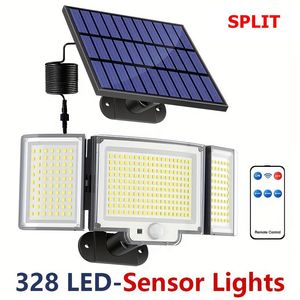 Super luminoso 348 LED integrato luce solare esterna ad alta potenza IP65 3 modalità di lavoro giardino adatto sensore di movimento luci Modulare - Product Image 3