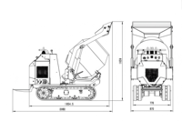Mini-chargeuse sur chenilles hydraulique 500 kg avec moteur PLC, garantie 1 an, haute efficacité, benne basculante, accessoire de godet de direction pour mini-chargeuse compacte