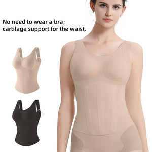 Top Canotta <span class=keywords><strong>con</strong></span> Supporto Lombare e <span class=keywords><strong>Reggiseno</strong></span> Incorporato, Imbottiture Rimovibili, Super Morbido ed Elastico, Scollo a V, Ideale per Allenamento e Stratificazione - Product Image 1