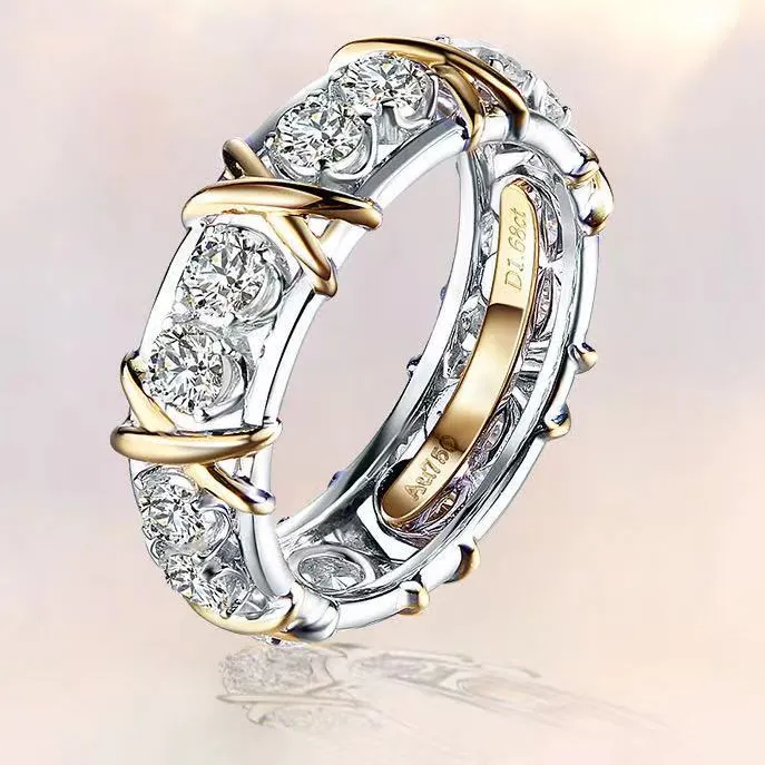 Sgarit Biểu Tượng Tùy Chỉnh Tốt 18K Vàng Rắn Trang Sức Couple 1.6Ct Vs Moissanite Đồ Trang Sức Kim Cương Wedding Engagement Nhẫn Set