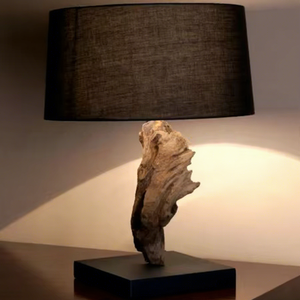 Lampe sur pied en bois de hêtre avec design en tranches de bois, taille et forme personnalisables pour la maison, l'hôtel, le restaurant - Product Image 1