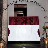 Mur de toile de fond de mariage sur mesure, blanc, avec panneaux ondulés 3D sculptés, modulaires, pour cérémonie, hôtel, banquet, photomaton