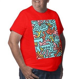 Image personnalisée grande taille hommes T-Shirt Streetwear 100% coton conception unie contraste impression sérigraphie Techniques - Product Image 2