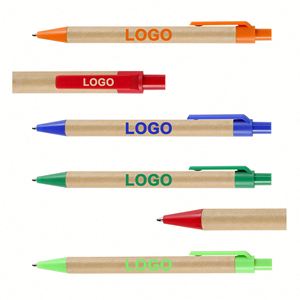 Stock LOW MOQ Hot Selling Advertising Custom Logo Paper Ballpoint Pens for Promotional School Office Stationery <b>Gifts</b> - Product Image 1