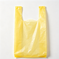 Sac de transport en plastique jaune citron vif uni, polyvalent pour cosmétiques et petits articles à emporter