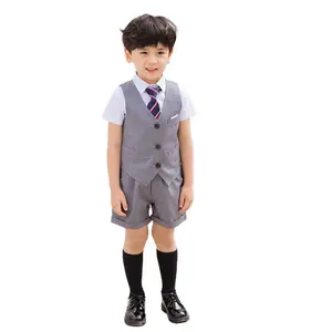 아동복 조끼 반팔 대학 스타일 세트 유치원 유니폼 여름 유니폼 초등학교 교복