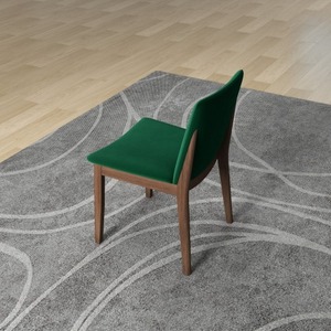 Chaise de salle à manger moderne Laura en bois massif de style mid-century (lot de 2) pour salon - Product Image 5
