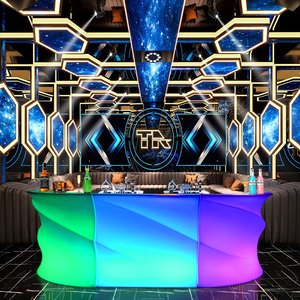 Bancone Bar LED Ricaricabile, Arredamento Portatile in Plastica con Illuminazione per Esterni - Product Image 5