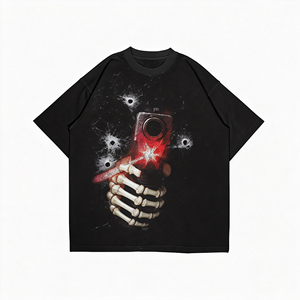 Camiseta con estampado digital personalizado de fábrica para hombre, cuello estampado Vintage, 100% algodón, 180 gramos, peso de tela, estilo Formal - Product Image 2