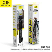 Trépied long KSD-980 en alliage d'aluminium et ABS pour appareil photo numérique, trépied de photographie aérien avec pince pour téléphone et télécommande