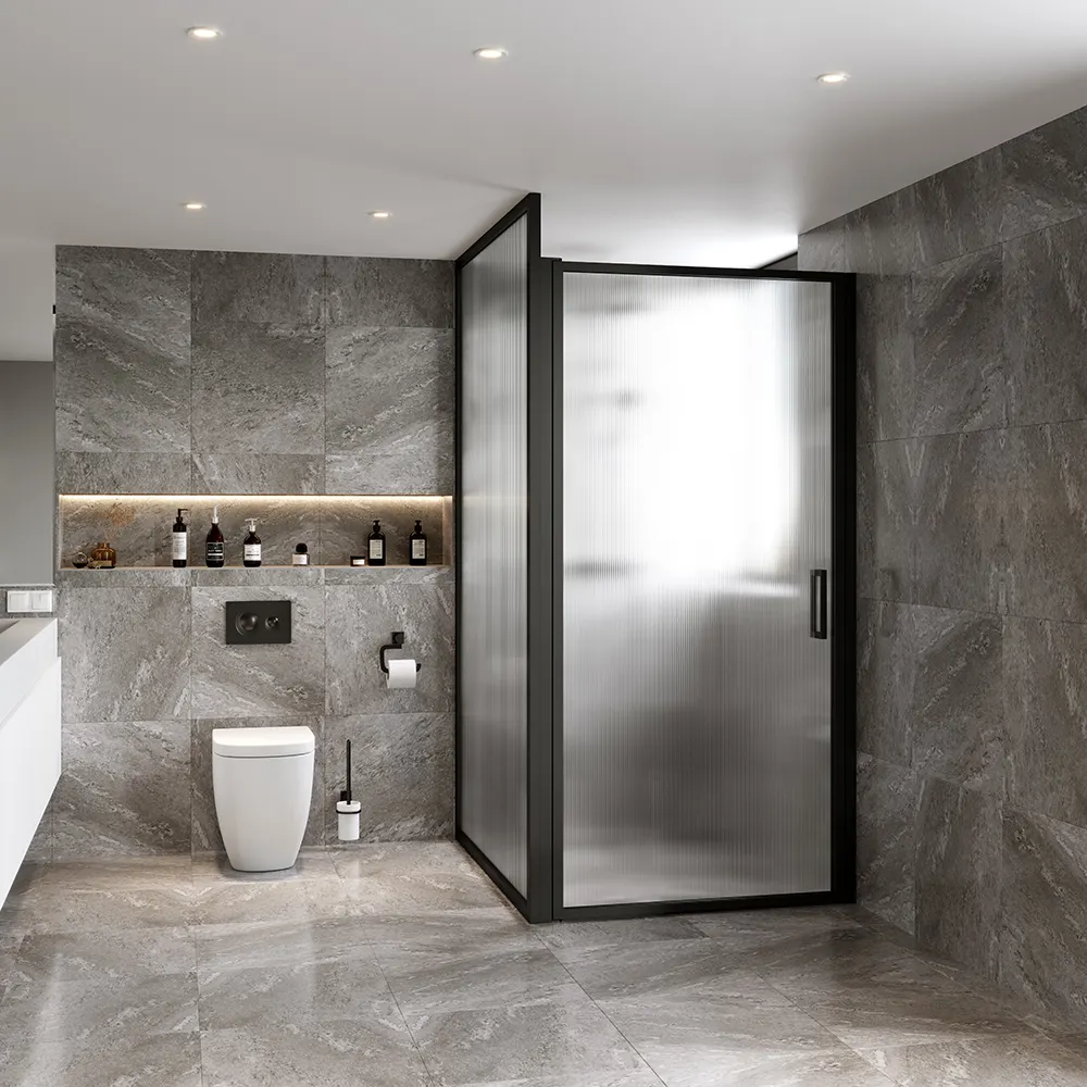 Tempered Glass Pivot Shower Door Bathroom Shower Enclosures Luxury Shower Rooms
