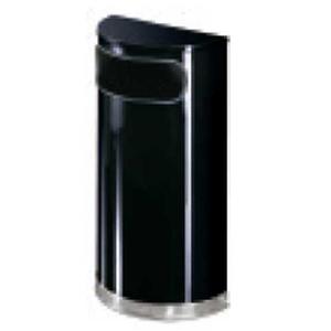 Cestino per Rifiuti Semicircolare Nero Argento 34 L per Uso Interno ed Esterno - Product Image 1
