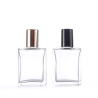 Bouchon en bois rose vert bouteille en verre pour huile essentielle emballage cosmétique Rectangle clair 15ml vide huile parfum bouteille rouleau sur