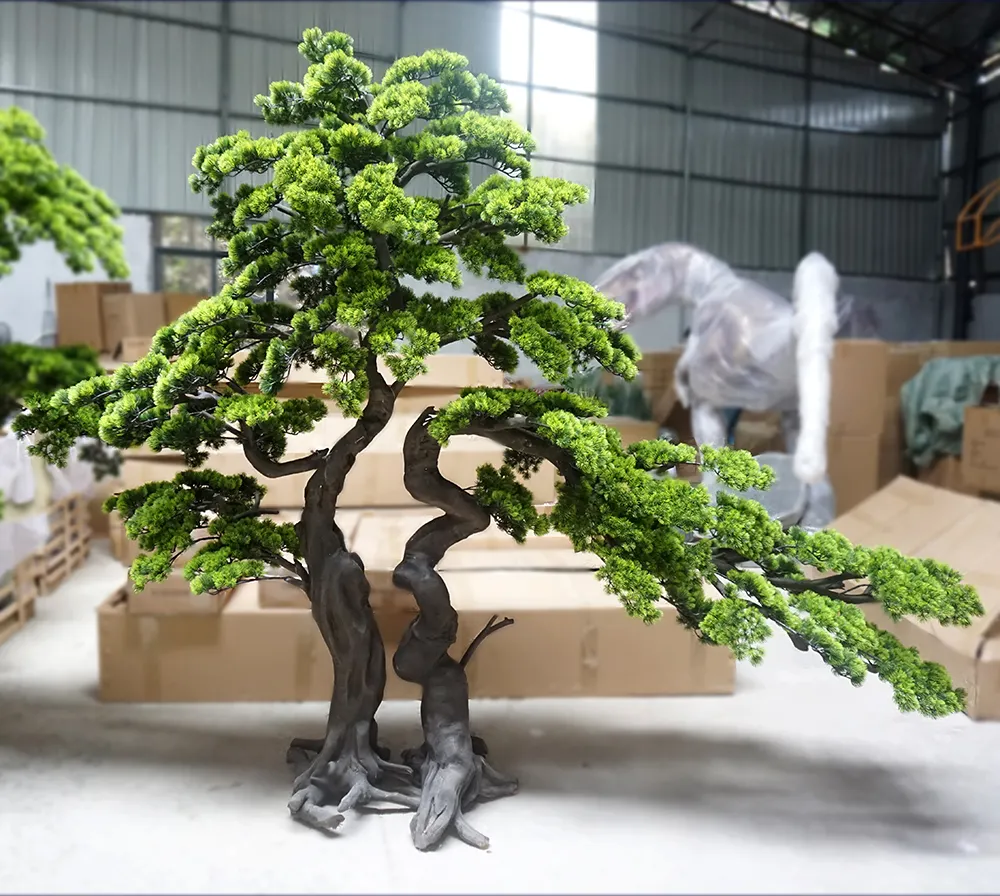좋은 품질 실내 podocarpus 분재 나무 정원 장식품 가짜 소나무 2m 높은 라이브 인공 소나무