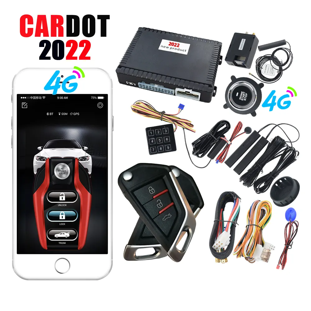 Engkol Cardot 4G Gsm Pke Starter Mobil, Remote Starter Mesin Penghenti Cerdas
