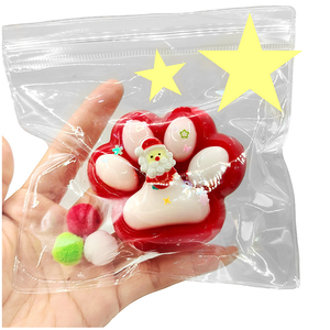 Christmas <b>Cat</b> Paw <b>Squishy</b> Super Soft Slow Rising Squeeze Toy Stress Relief Fidget Toy Christmas Gift for Kids Students - Product Image 5