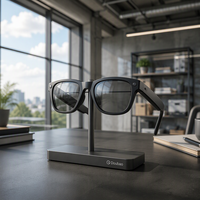 Lunettes Intelligentes IA avec Caméra HD 8MP, Étui de Charge Magnétique 2000mAh, Assistant Vocal, Traduction, Vidéo 4K, Lunettes Connectées pour Sports de Plein Air