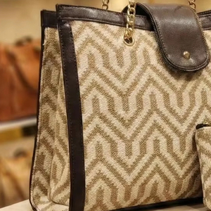 Cream / Beige Geometric Bohemian Indigo Waterproof Durable Vintage Casual Crossbody Purse - Product Image 2