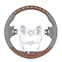 Volant en cuir noir grain de noyer, luxe premium, sport, fond plat, remplacement amélioré, ajustement universel, prise en main améliorée